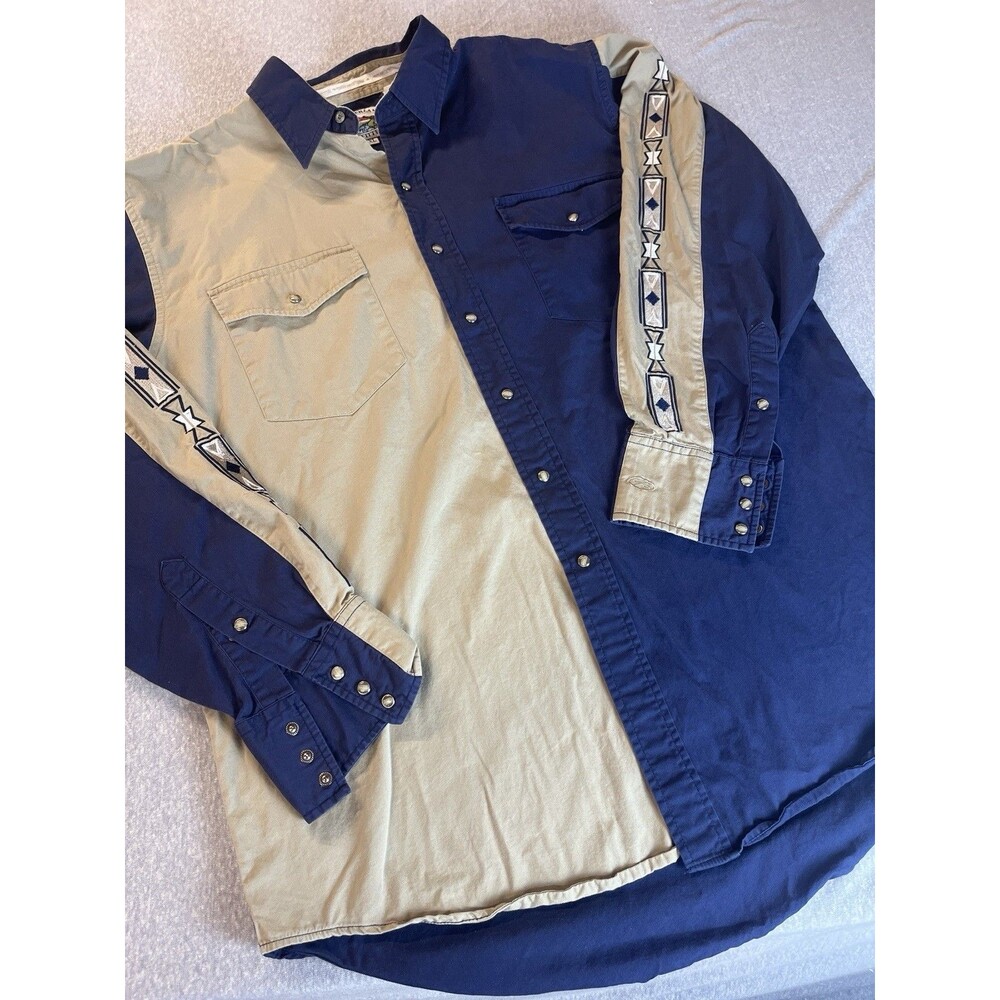 Vintage Cumberland Outfitters Pearl Snap Shirt Men’s Size XL Aztec Western Rodeo